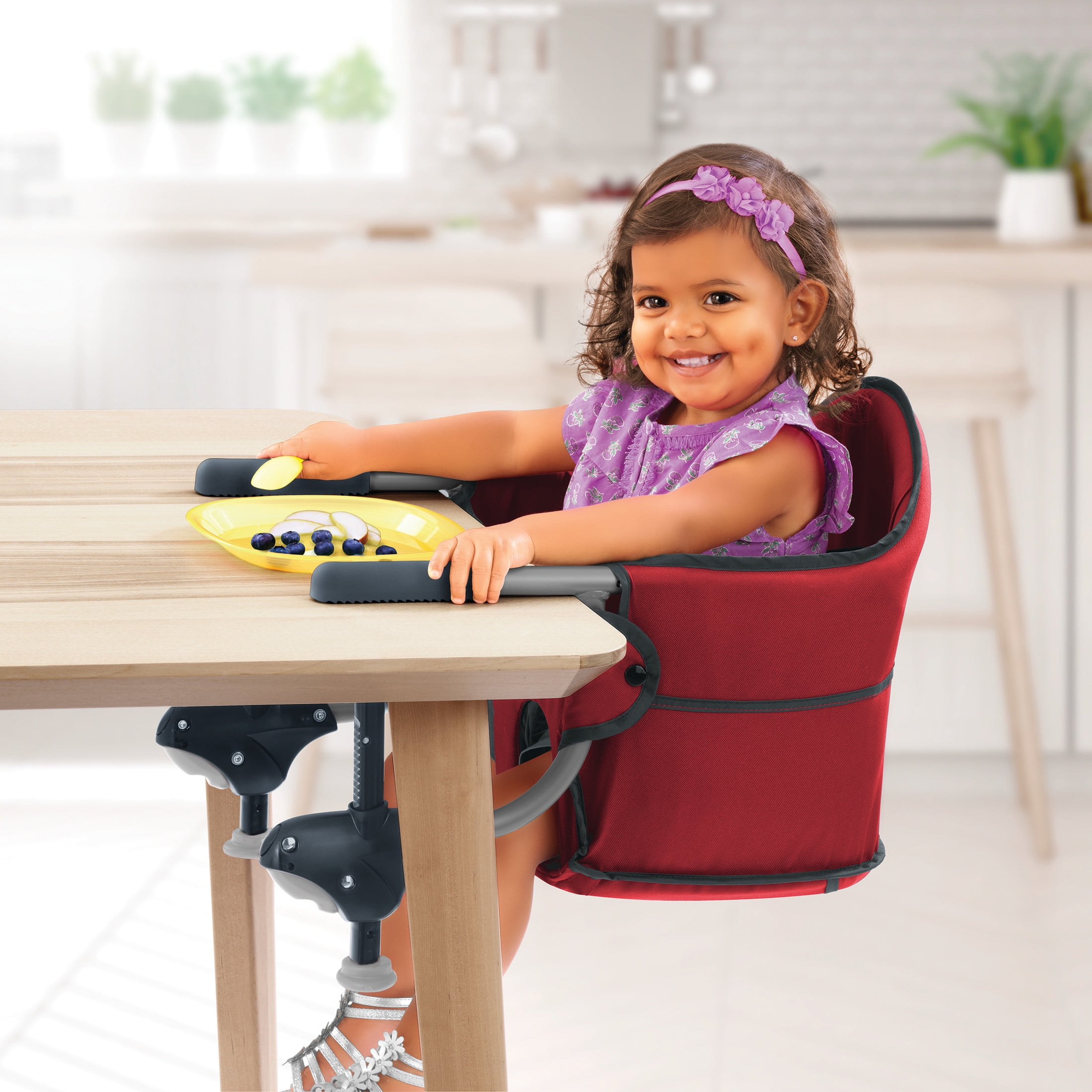 Chicco Caddy Portable Table Hook-On Chair High Chair for Babies and Toddlers - Red (Red)