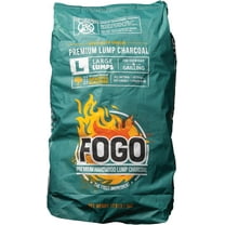 FOGO Brazilian Blend Hardwood Lump Charcoal, Natural, Large Sized Lump Charcoal for Grilling and Smoking, Restaurant Quality, 17.6 Pound Bag