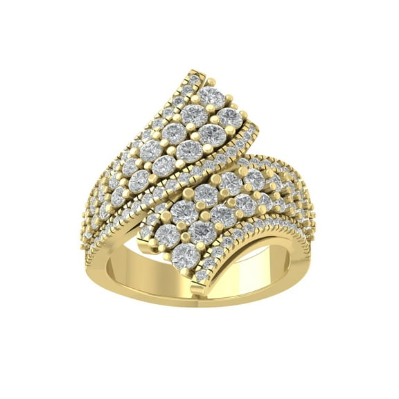 Araiya Fine Jewelry 14K Yellow Gold Round-shape Lab Grown Diamond Fashion Band Ring ( 2 cttw, D-F Color, VS Clarity) Size 7