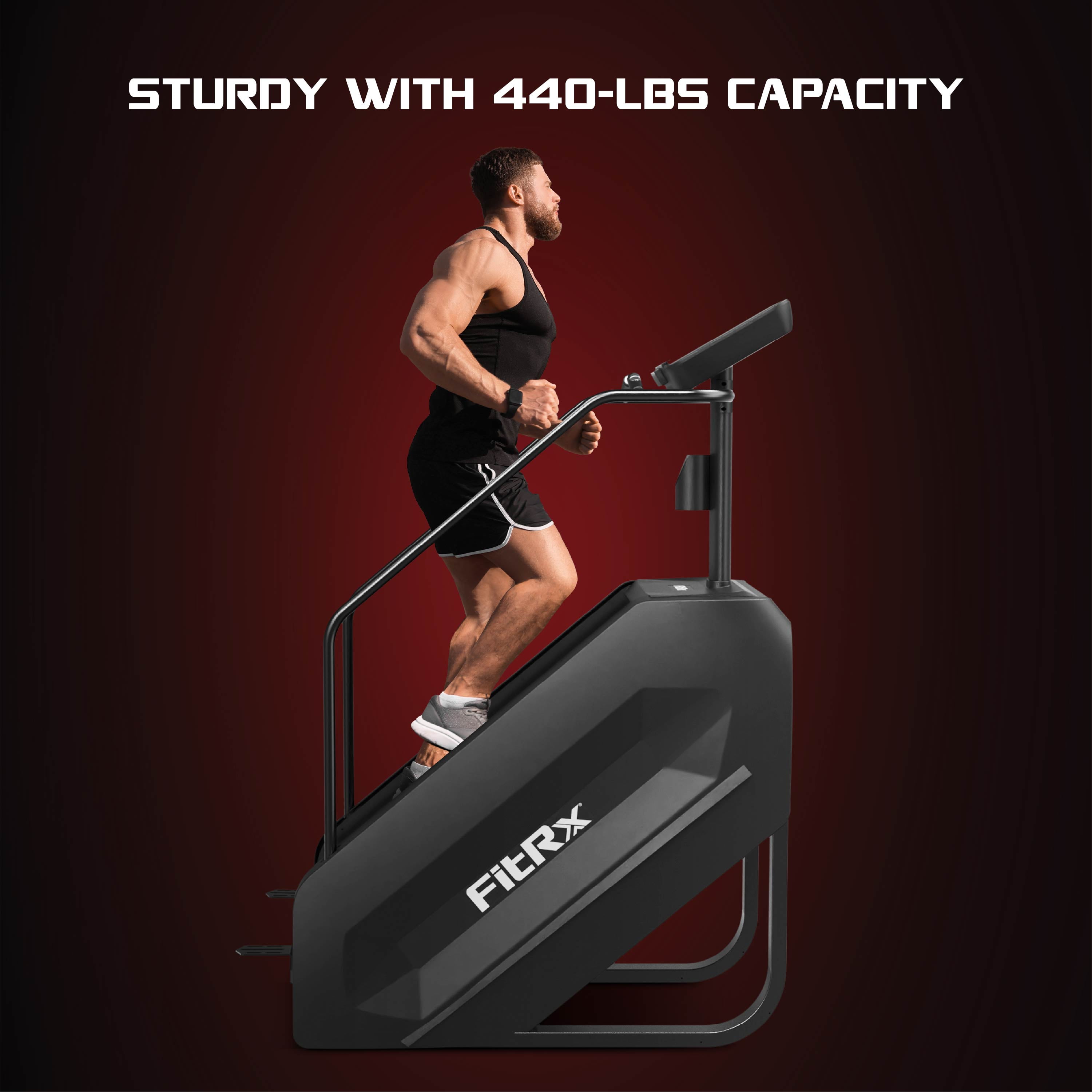 FitRx Stair Stepper, Summit Stair Climber Exercise Machine with LCD Display and 330 lb Capacity