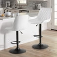 thumbnail image 3 of Waleaf Upholstered Bar Stools Set of 4, Adjustable Counter Height Leather Dining Bar Stools with Back, 3 of 8