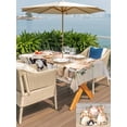 thumbnail image 4 of Easter Bunny Outdoor Tablecloth - 60x102 Inch Rectangle Dining Table Cover, Eggs Green Leaves Country Farmhouse Wooden Waterproof Outdoor Table Cloth with Umbrella Hole & Zipper for Picnic/Patio, 4 of 7