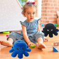 thumbnail image 2 of Reversible Octopus Plush Toys Black And Gray 20cm, Show Your Mood Without Saying A Word!, 2 of 5