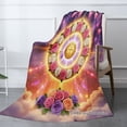 thumbnail image 2 of Joocar Floral Cross Design Fleece Throw Blanket With Roses And Hearts For Winter Gift Home Sofa Bed Decoration 50x60 inch, 2 of 5