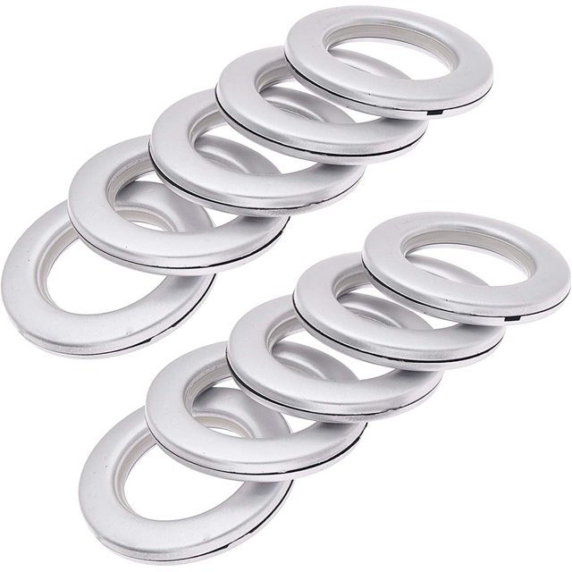 Ojales para cortinas, paquete de 32, de plástico de secado rápido Home Sewing Depot, diámetro interior de 1-9/16" (40 mm), anillos para ojales de cortina, anillo romano de bajo ruido a escala