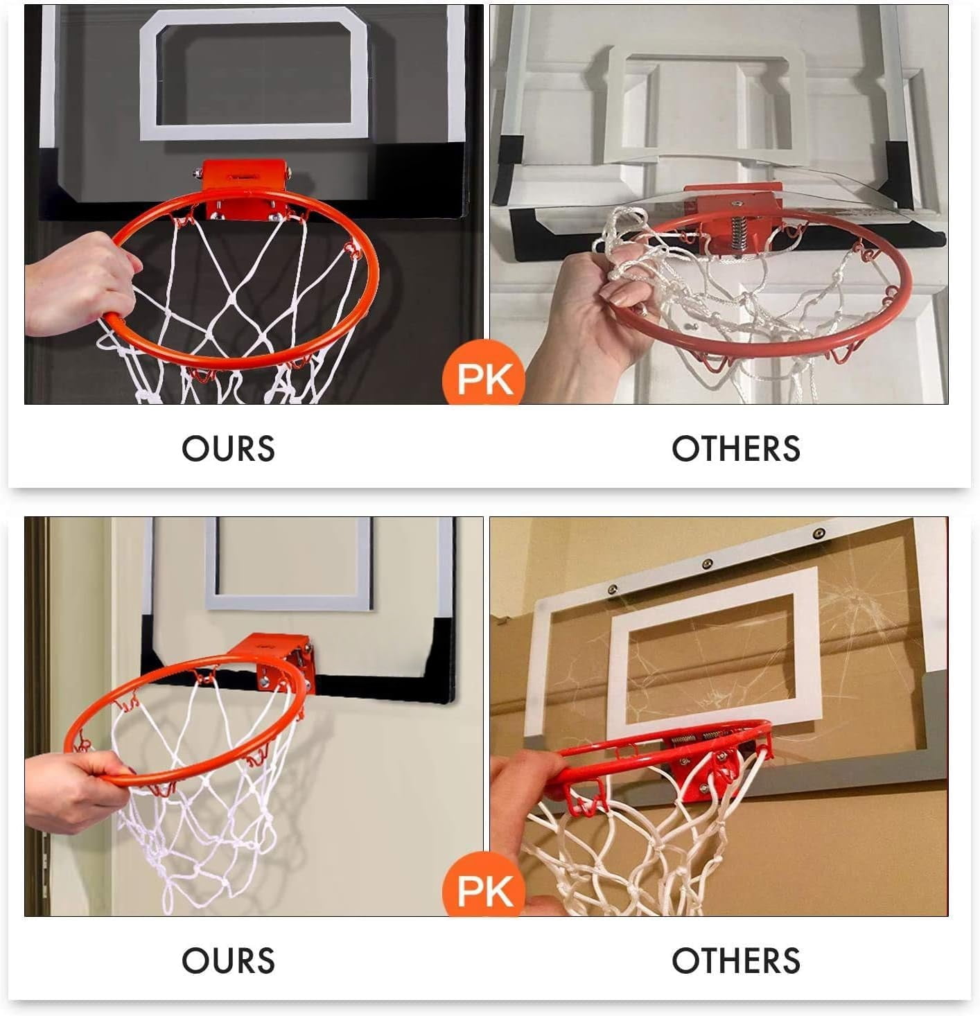 Mini Portable Basketball Hoop Indoor Glow in The Dark, Over The Door Basketball Net Goal for Room Outdoor Play Game Toys Gift for Adult Kids Boys 5 6 7 8 9 10