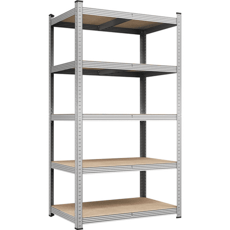 Alden Design 5-Tier Metal Boltless & Adjustable Storage Rack, Silver