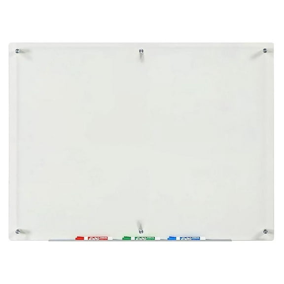 Clear Glass Dry-Erase Board Set - 40" x 30" - Includes & Marker Tray (Non-Magnetic)