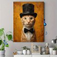 thumbnail image 4 of Top Hat Bow Tie Ginger Cat Oil Painting Canvas Print Home Cafe Hotel Decor, 4 of 8