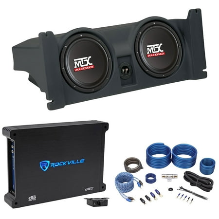Dual 10" MTX Subwoofers+Enclosure+Amplifier+Wire Kit For 97-06 Jeep Wrangler TJ