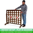 thumbnail image 2 of GoSports Giant Portable 4 in a Row Game Dark Wood Stain - Huge 4 Foot Width - with Rules and Carry Bag, 2 of 6