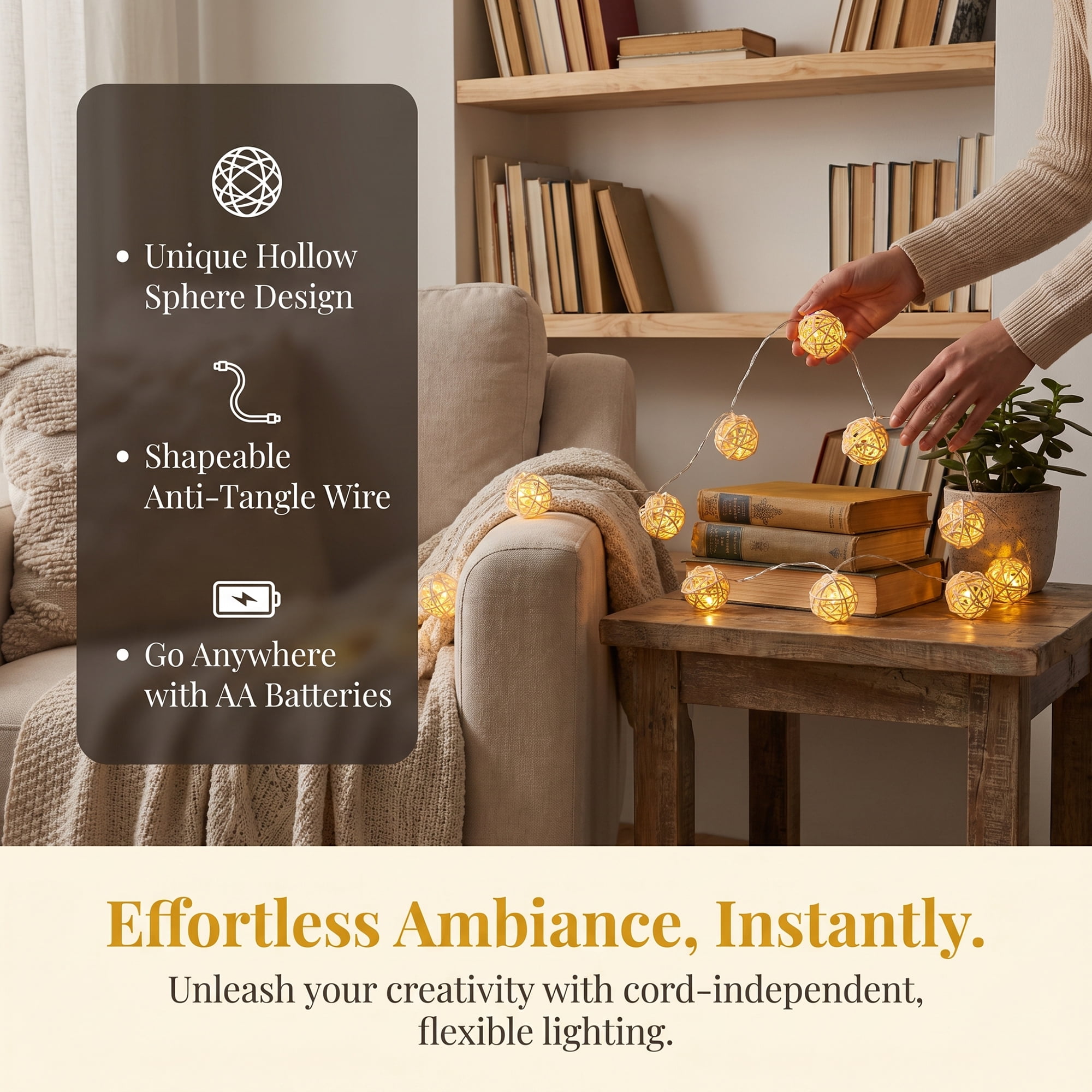 Unique Bargains Lights for Home Use with Flexible Design 6.6 ft Battery Operated