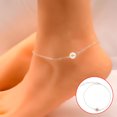 thumbnail image 3 of Anucletas Exquisito Duración Durable Duración Gold de plata Joya Pearl Joya Pulsera de tobillo Cadenas de pie de estilo simple para vacaciones Silver Inevent AP009292-02, 3 of 7