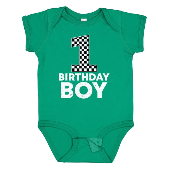 Inktastic 1st Birthday Boy Checkered Number Boys Baby Bodysuit