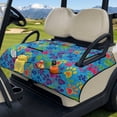 thumbnail image 2 of COEQINE Quilted Golf Cart Seat Cover, Folds Like a Bag with Handle for Easy Carry, Universal Fit 51.2"x30.3" for EZGO Yamaha Club Car 2-Seaters, 4 Pockets, Colorful Paw Print Blue, 2 of 8