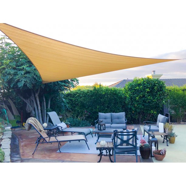 SUNNY GUARD 20'x20'x20' Sun Shade Sail Sand Triangle UV Blockage Canopy