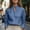 Blue, variant on Women's Notch V Neck Blouse Dressy Casual Long Sleeve Dress Shirts Business Work Office Fashion Tunic Tops