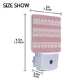 thumbnail image 4 of Pink Background White Lace Border Hearts Valentine LED Night Light Sensor Lamp Plug-in Adjustable Brightness 2 Pack, 4 of 7