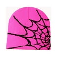 thumbnail image 2 of Xfvqtps Womens Beanie Spider Web Knitting Fashion Stretch Windproof Coldproof Warm Outdoor Fall Winter Soft Skull Cap Hot Pink, 2 of 6