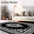 thumbnail image 2 of ODIKA 3'x5' Machine Washable Non-Slip Area Rug, Exquisite Fluffy Medallion Baroque Fancy Luxury High Traffic Rug, Black, 586463, 2 of 7