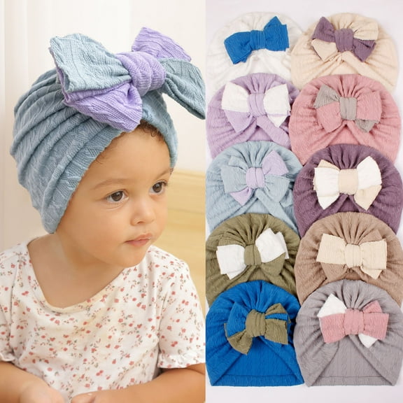 QIPOPIQ Clearance Toddler Girls Cute Bowknot Solid Color Baby Elastic Band Hair Band Hair Accessories Hat