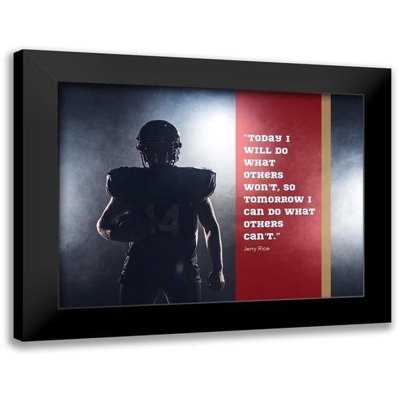 ArtsyQuotes 14x12 Black Modern Framed Museum Art Print Titled - Jerry Rice Quote: Today I Will Do