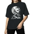 thumbnail image 2 of Majestic Wolf Amidst Moonlight Women's T-shirt, 2 of 3