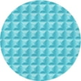thumbnail image 1 of Ahgly Company Tapis Rond Lavable en Machine Intérieur Transitionnel Turquoise Bleu Vif, 5 Pieds Rond, 1 of 7