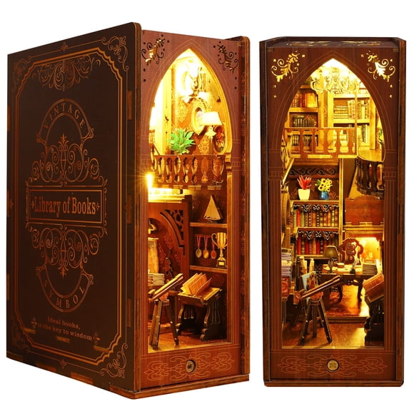 Kit de montaje de rincones para libros en miniatura para casa de muñecas Spilay SL06