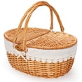 thumbnail image 1 of Cesta de picnic ZORMY de mimbre con forro extraíble para 2 personas, 1 of 7