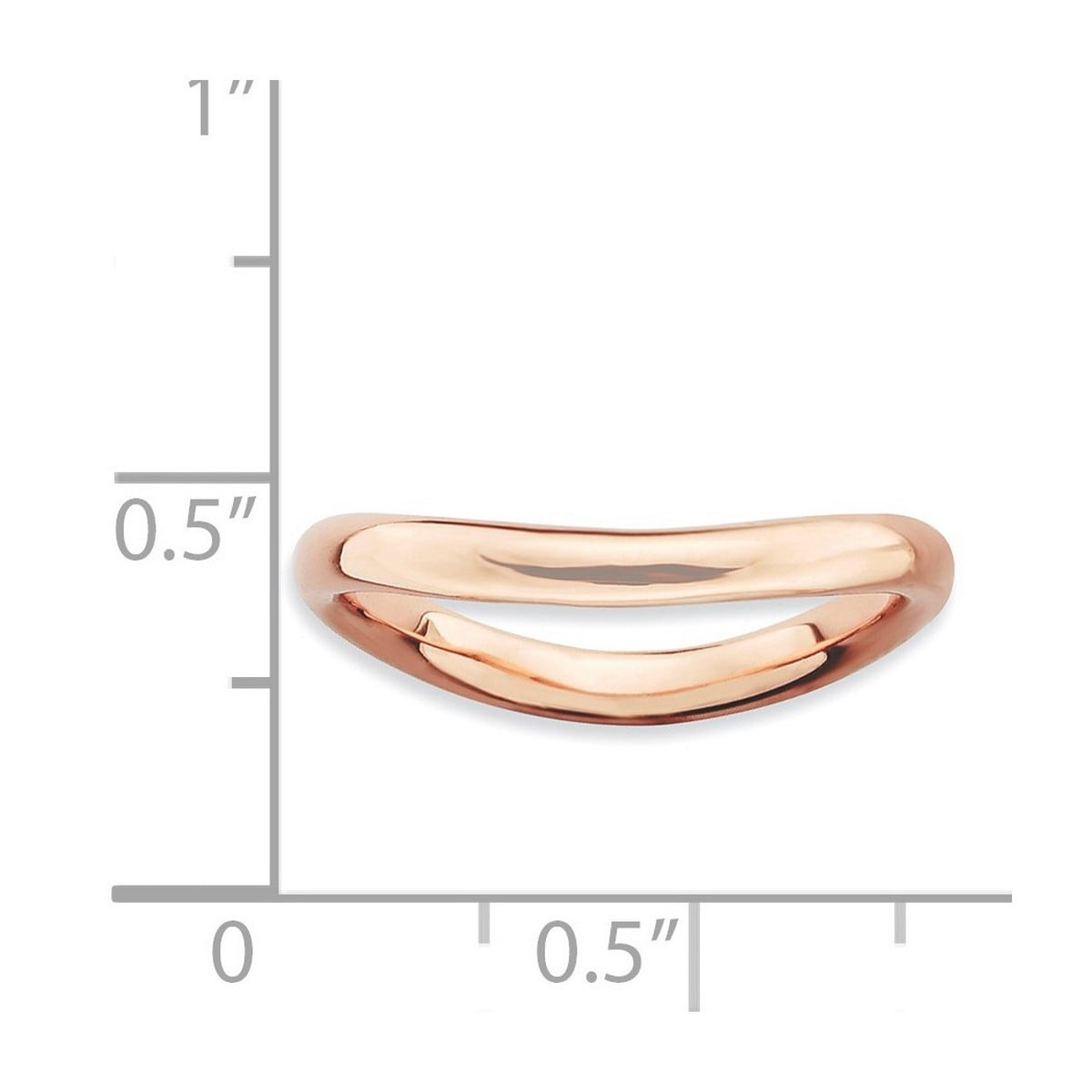 2.25mm 925 Sterling Silver Stackable Polished Pink Plate Wave Ring Size 6 Stackable Ring for Women