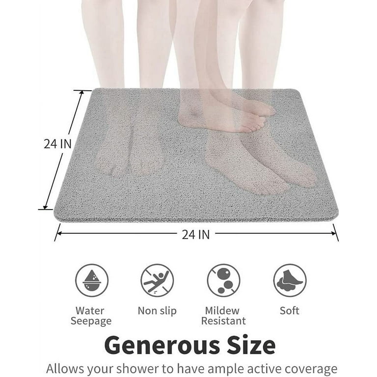 MOLFUJ Small Bath Mat 2 in 1 Non Slip Gray Bathroom Rugs for  Floor, Microfiber Chenille Bath Mat Washable Bathroom Rugs, Absorbent Grey Shower  Mat Carpets with Suction Cups Detachable, 16x24