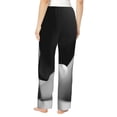 thumbnail image 2 of Bixox Women's Black White Fluid Sculpture Patterned Pajama Pants Loungewear, 2 of 5