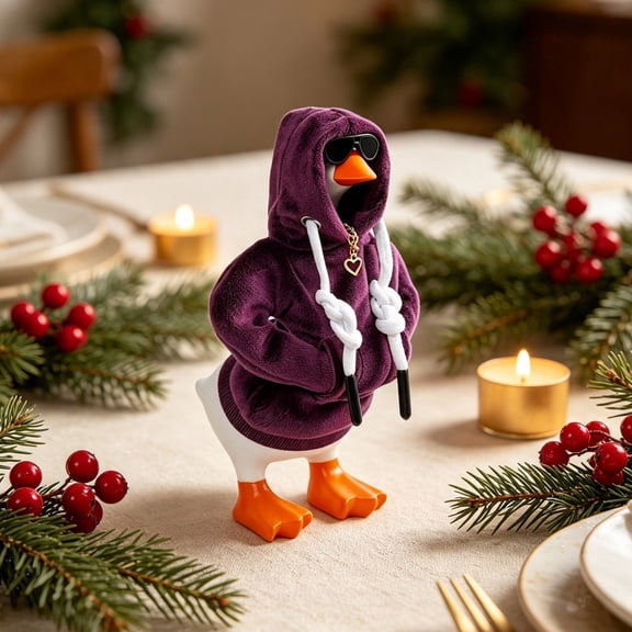 Sruoe 7 Inch Desk Goose Outfits, Mini Porch Goose Clothes, Desktop Goose Outfits, Costume Clothes for Table Decor Tabletop Goose Accessory Holiday All Seasons Holiday
