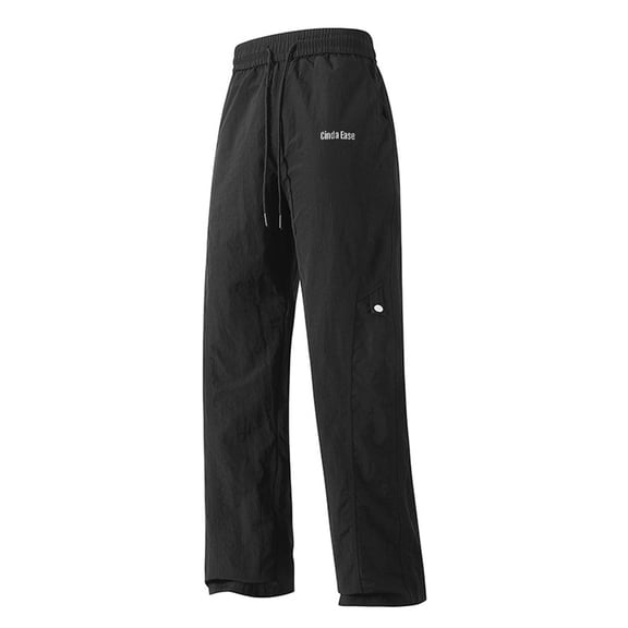 Cinda Ease Men's Lightweight Outdoor Hiking Pants – Quick Dry, Elastic Waist, Loose Fit Windproof Nylon Track Pants with Pocket for Camping, Jogging, Sports