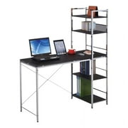 Scranton & Co Contemporary Wood/Steel Computer Desk in Black/Chrome