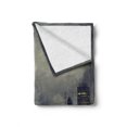 thumbnail image 2 of Night Soft Flannel Fleece Throw Blanket, Westminster Bridge London City UK Stormy Moody Weather European Urban Travel, Cozy Plush for Indoor and Outdoor Use, 50" x 70", Pale Grey Yellow, by Ambesonne, 2 of 6