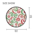 thumbnail image 5 of 36.2 Inch Round Floor Mat Red and Green Swirls Carpet Decor Rug for Living Room Bedroom, 5 of 6