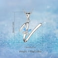 thumbnail image 4 of EUDORA Sterling Silver V Initial Necklaces with Blue Butterfly, Script Letter Alphabet Pendant Jewelry Gift for Women, Sister, 18 inch Chain, 4 of 10