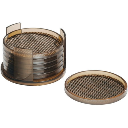 InterDesign Twillo Round Coasters, Set of 6, Bronze