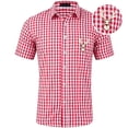 thumbnail image 3 of Tiijoy Boys Short Sleeve Button Up Shirt Plaid Collared Shirt Summer Kids Top, Sizes 3-14, 3 of 3