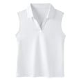 thumbnail image 3 of Byoo Big Girls Sleeveless Polo Shirts Solid Color V-Neck Athletic Kids Tennis Tops Tee Shirt, 3 of 6