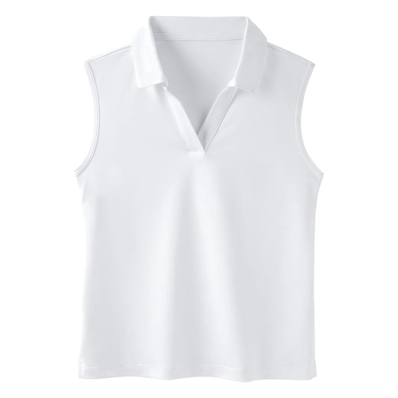 JIAYUE Child Girls Athletic Shirt V Neck Top Kids Lightweight Sleeveless Pure Color Breathable Workout Tee For Play And School Wear