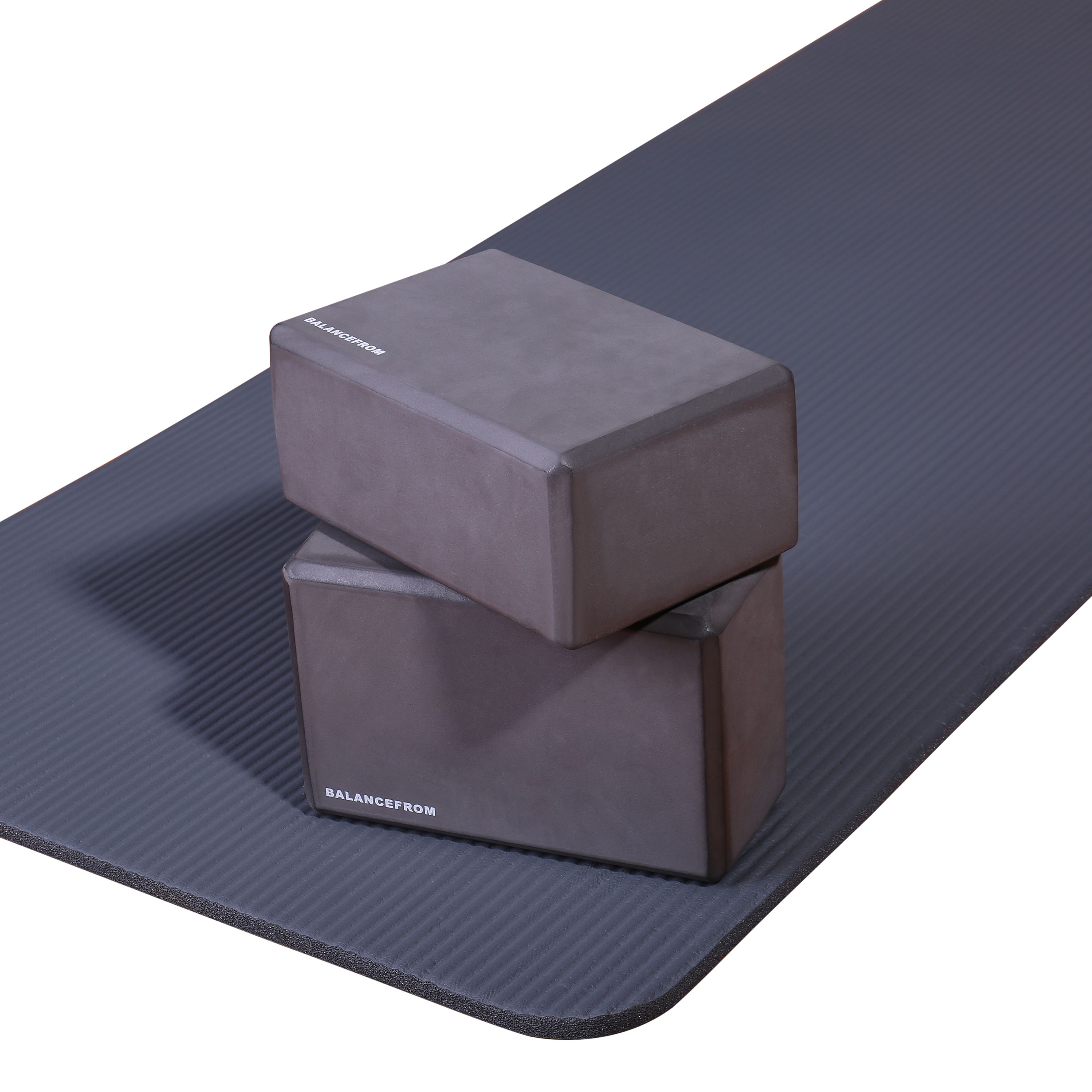 BalanceFrom All-Purpose 1/2 In., High Density Foam Exercise Yoga Mat Anti-Tear with Carrying Strap, Gray - image 3 of 5