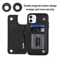 thumbnail image 6 of for iPhone 12 Mini Wallet Case with Card Holder RFID Blocking, Kickstand Card Slots Case, Dimaond Patterned Elegent PU Leather,Double Back Flip Magnetic Clasp and Durable Shockproof Cover,Black, 6 of 8