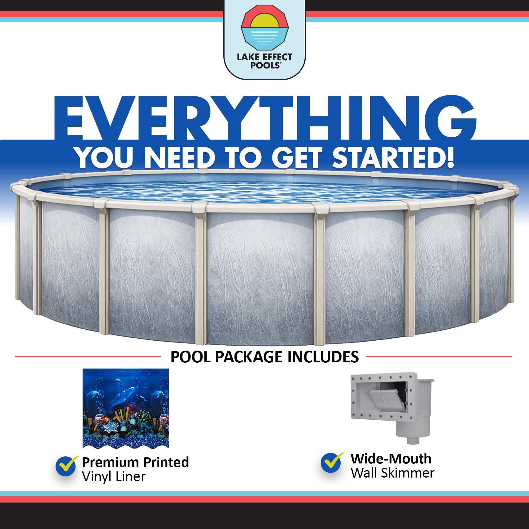 Lake Effect Pools 27' x 48" Round Bermuda Galvanized Painted Steel Above Ground Swimming Pool
