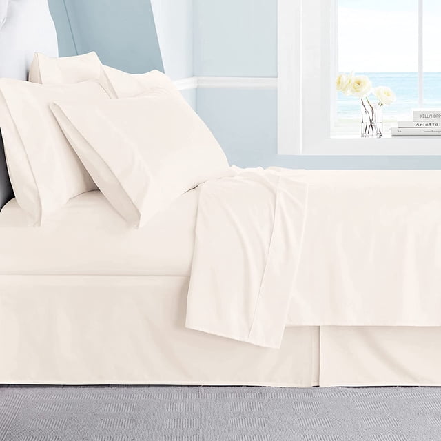 Swift Home Luxury 6-Piece Sheet Set with Extra Pillow Case, King, Coconut Milk