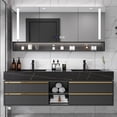thumbnail image 1 of Bathroom Cabinete Modern Full Set Rock Plate Integrated Bathroom Vanities Cabinet Combination Modern Light Luxury Hanging Toilet My Lux Decor Round, 1 of 6