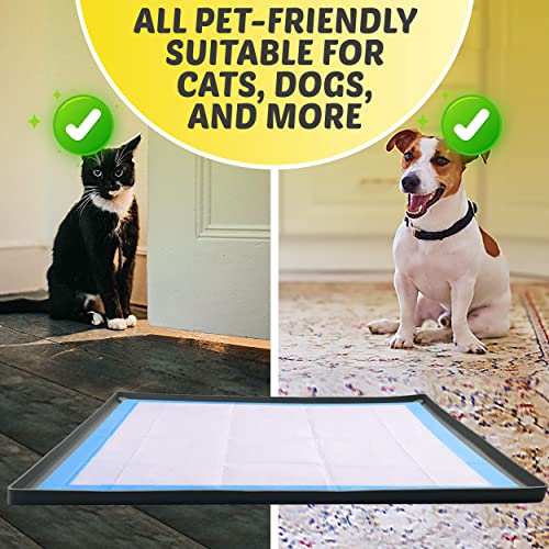 Skywin Pee Pad Holder for 27.5 x 44 Inches Training Pads – 2 Pack, Silicon Wee Wee Pad Holder, No Spill Puppy Pad Holder - Easy to Clean and Store Dog Puppy Pad Holder (Grey)