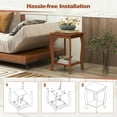 thumbnail image 5 of Barara King Dining Table,Side Table,Nightstand,15 Inch 2-Tier Square End Table with Storage Shelf Set of 2-Walnut, 5 of 6